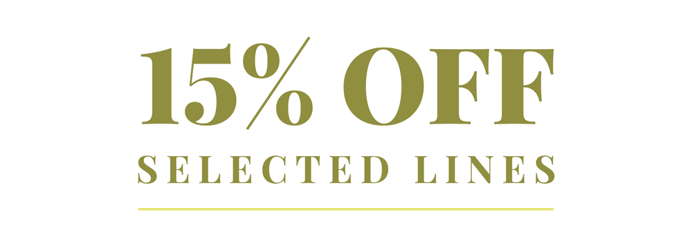 15% off selected lines
