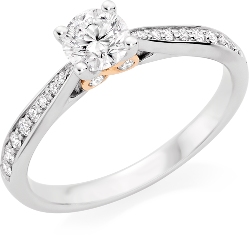 Beyond Brilliance 18ct White Gold and Rose Gold Diamond Solitaire Ring