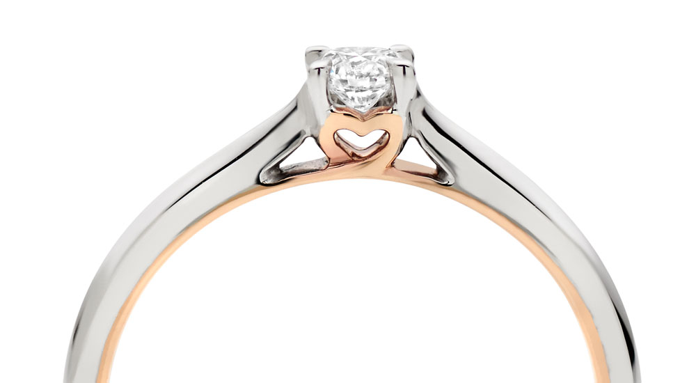 Rose Heart Diamond Rings
