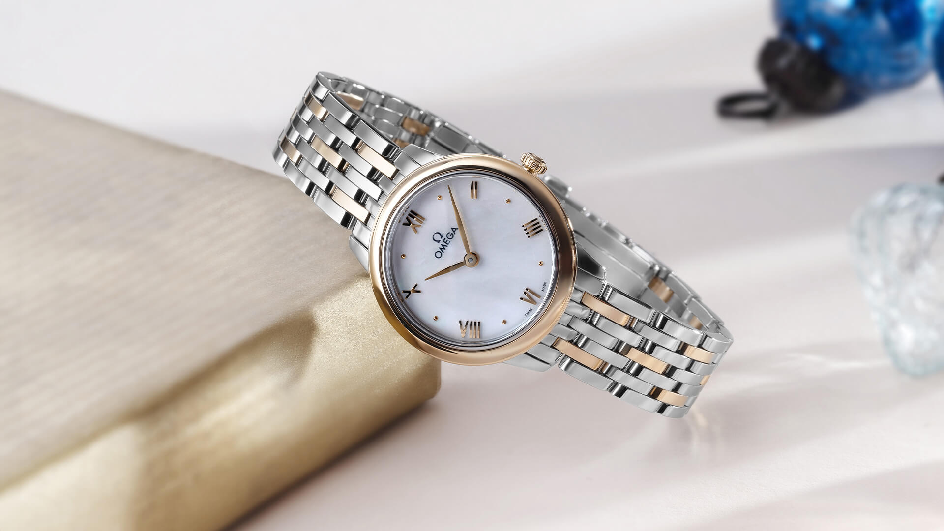 An OMEGA De Ville Prestige 27.5mm Stainless Steel and 18ct Gold Ladies Watch