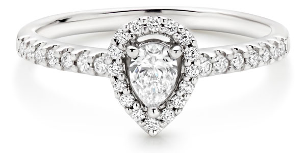 18ct White Gold Diamond Halo Ring