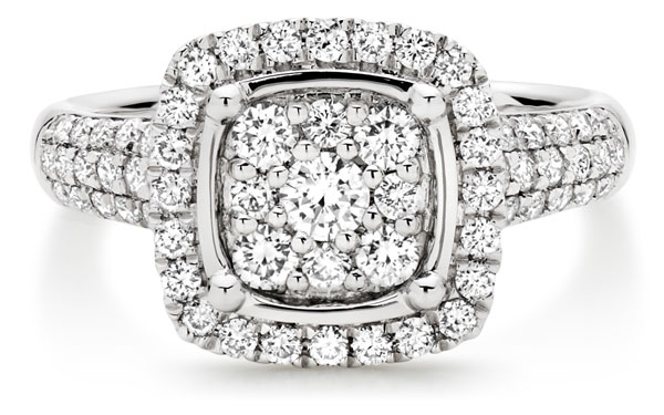 Platinum Diamond Cluster Ring