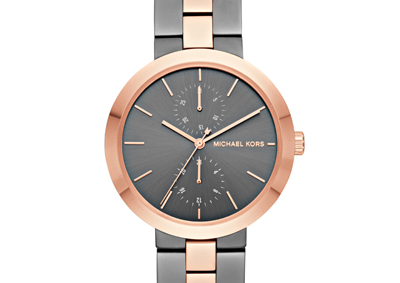 Michael Kors Garner Rose Gold Tone and Steel Ladies Watch