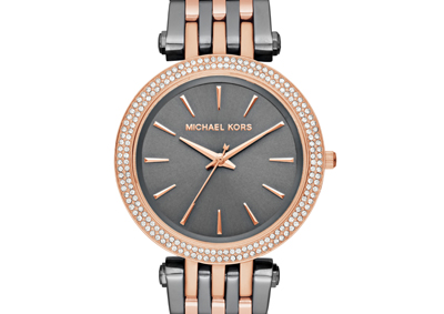 Michael Kors Darci Rose Gold Tone and Stainless Steel Crystal Ladies Watch