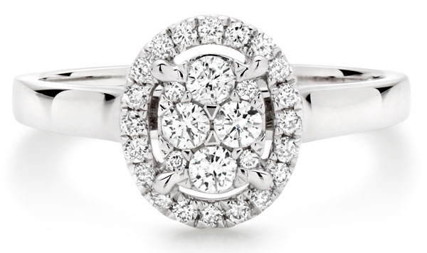 9ct White Gold Diamond Cluster Ring
