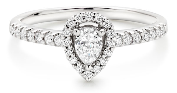 18ct White Gold Diamond Halo Ring