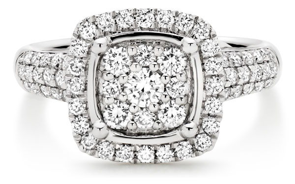 Platinum Diamond Cluster Ring