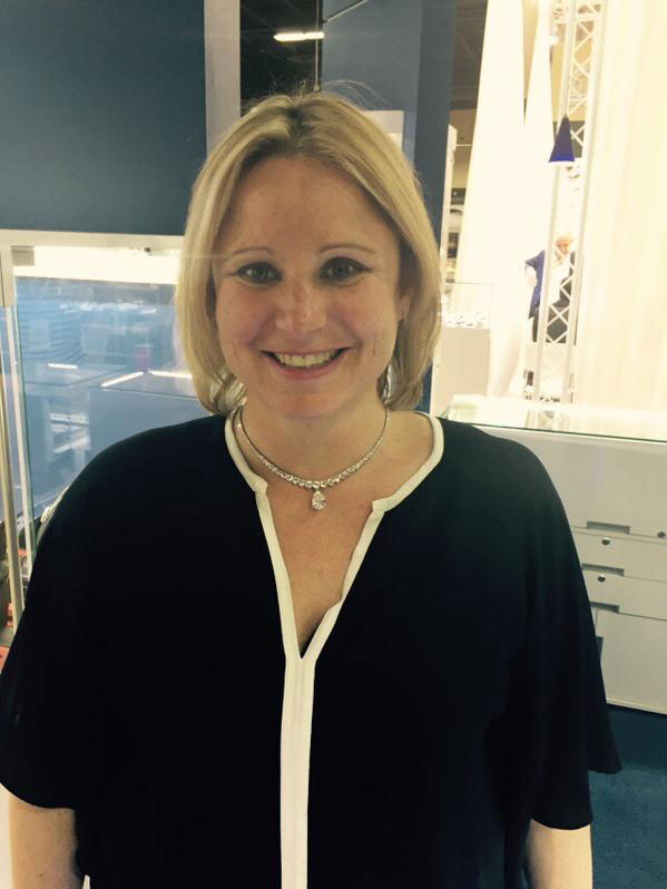 Our CEO Anna falling in love with a diamond collar with a pear drop 7.33ct E VVS