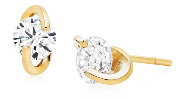 9ct Gold Cubic Zirconia Stud Earrings