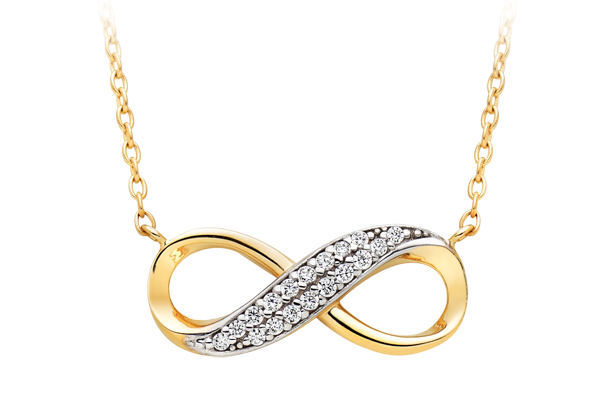 9ct Gold Cubic Zirconia Infinity Necklace