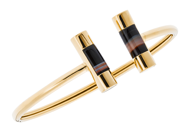 Michael Kors Gold Tone Agate Cuff Bangle