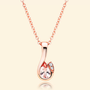 9ct Rose Gold Morganite Diamond Pendant