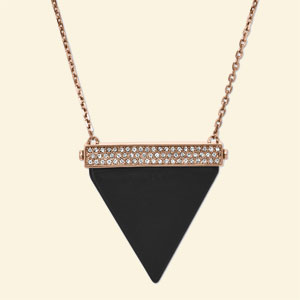 Michael Kors Rose Tone Cubic Zirconia Necklace